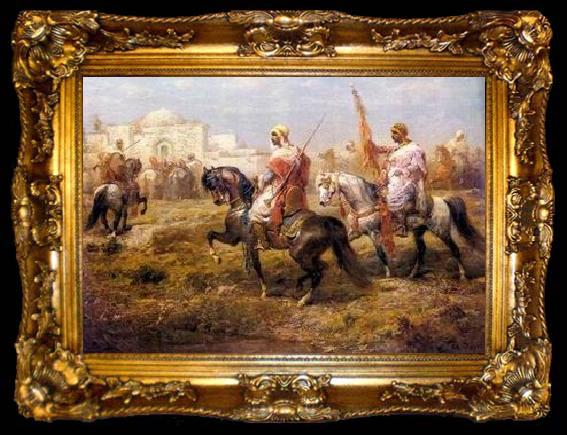 framed  unknow artist Arab or Arabic people and life. Orientalism oil paintings  353, ta009-2